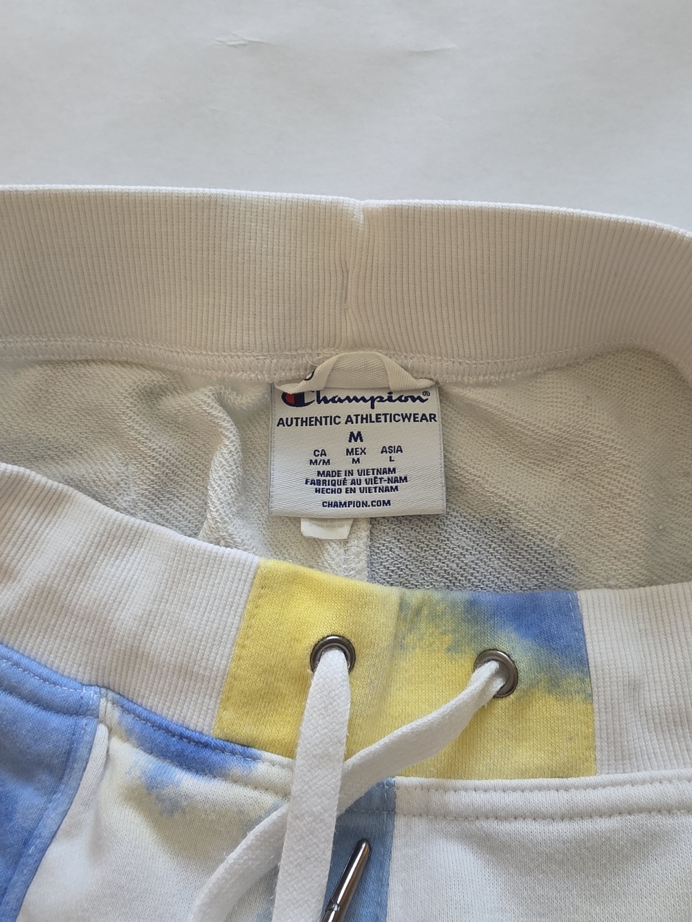 Champion Tie-Dye Fleece Shorts — Blue, Yellow & White - Picture 6 of 7